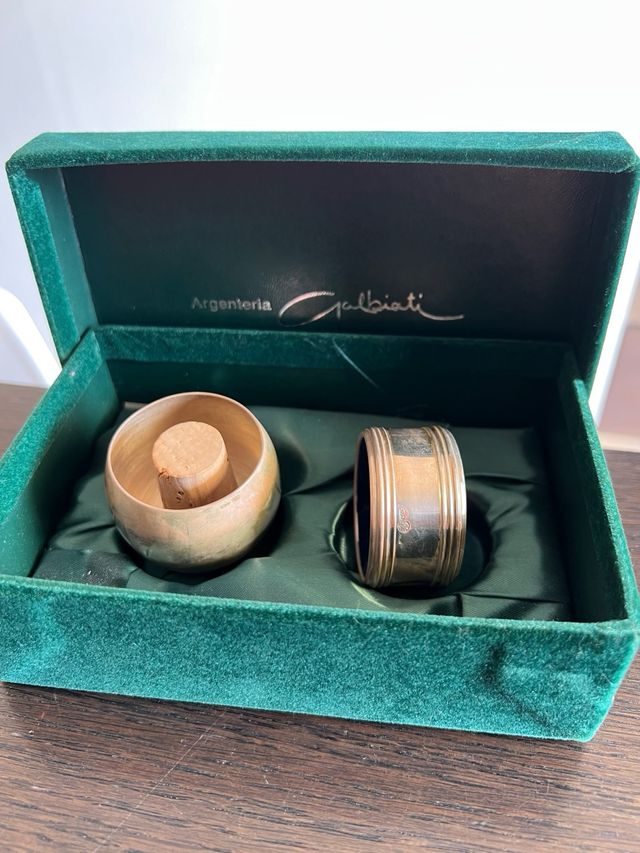 Set Argento Tappo Vino + Antigoccia Galbiati