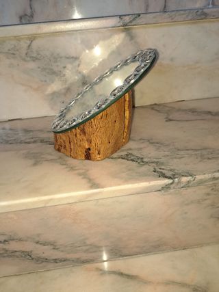 Espejo decorativo con base de madera