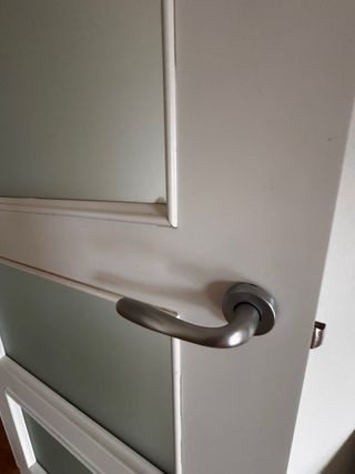2 uds Puertas blancas lacadas con 4 cristales 