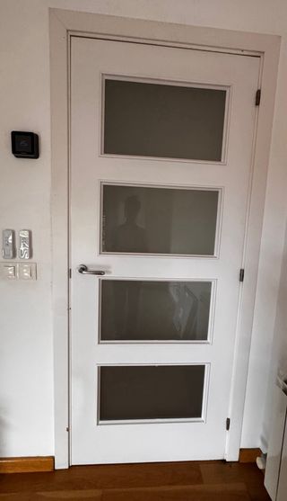 2 uds Puertas blancas lacadas con 4 cristales 