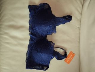Sujetador de encaje azul