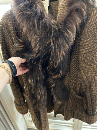 Cappotto Lana Donna Taglia 52 Marrone