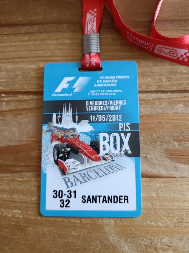 Acreditación Boxes F1 Montmeló 2012