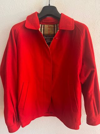 Giacca Vintage Burberry's Rossa in Lana e Alpaca