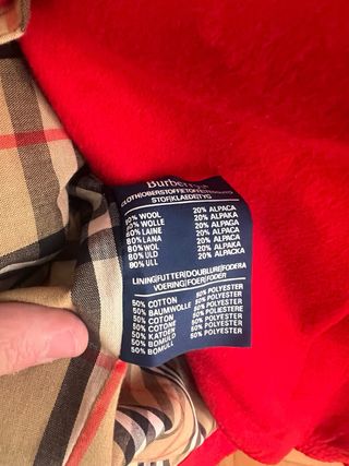 Giacca Vintage Burberry's Rossa in Lana e Alpaca