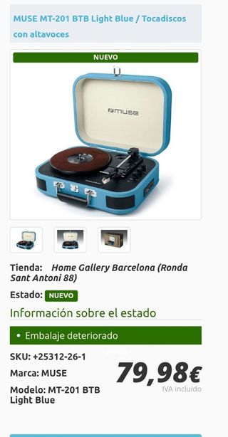 Giradiscos Muse MT-201 BTB azul