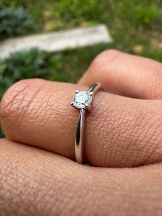 Anillo Solitario Aristocrazy Oro Blanco Diamante