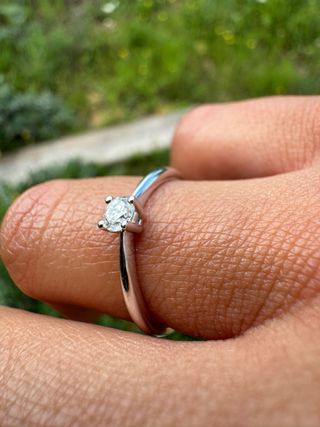 Anillo Solitario Aristocrazy Oro Blanco Diamante