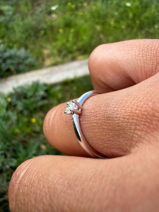 Anillo Solitario Aristocrazy Oro Blanco Diamante