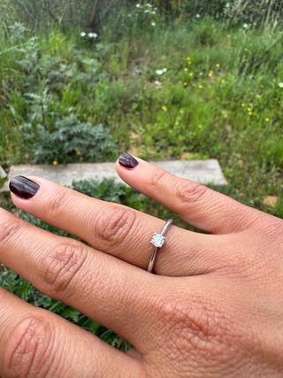 Anillo Solitario Aristocrazy Oro Blanco Diamante