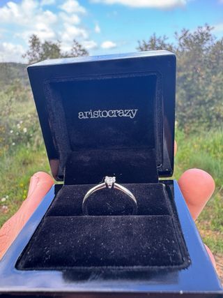Anillo Solitario Aristocrazy Oro Blanco Diamante