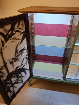 Mueble Bar Vintage Madera y Cristal