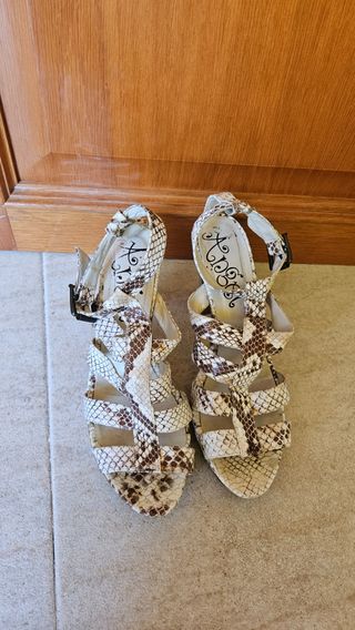 Sandalias Angel Beige Piel Serpiente