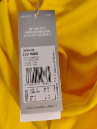 Sudadera Adidas Amarilla Talla M