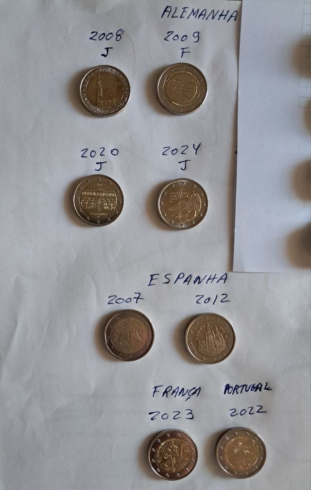 Moedas Comem. Alemanha, Espanha, França e Portugal