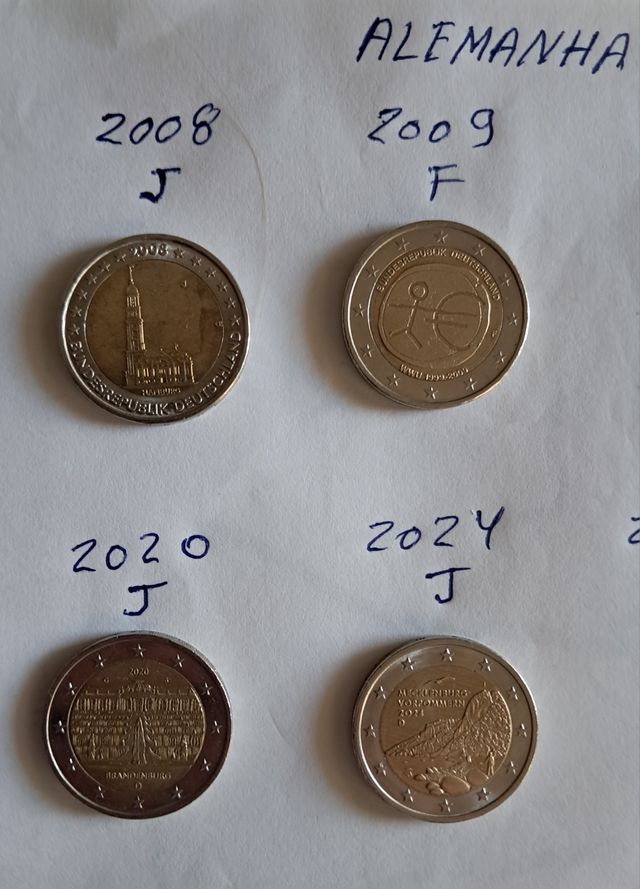 Moedas Comem. Alemanha, Espanha, França e Portugal