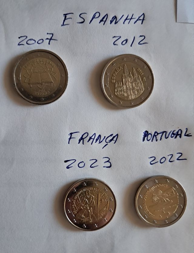 Moedas Comem. Alemanha, Espanha, França e Portugal