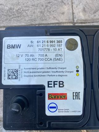Batería BMW EFB 12V 70Ah 700A