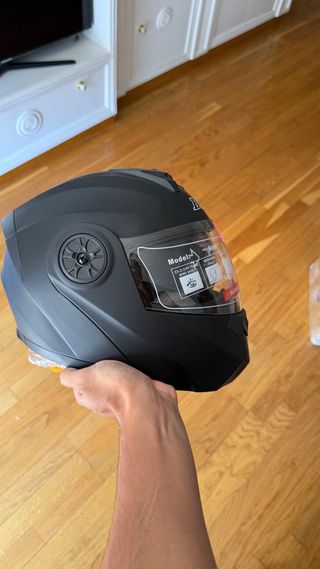 Casco de moto modular negro TALLAS S, M y L