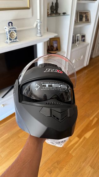 Casco de moto modular negro TALLAS S, M y L