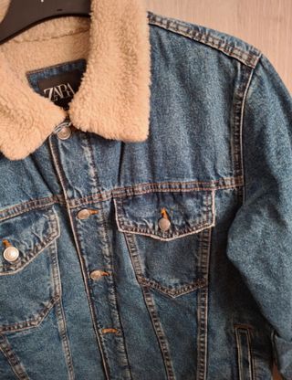 Cazadora vaquera Zara  T.M con borrego