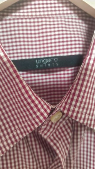 Camisa de vestir Ungaro a cuadros roja