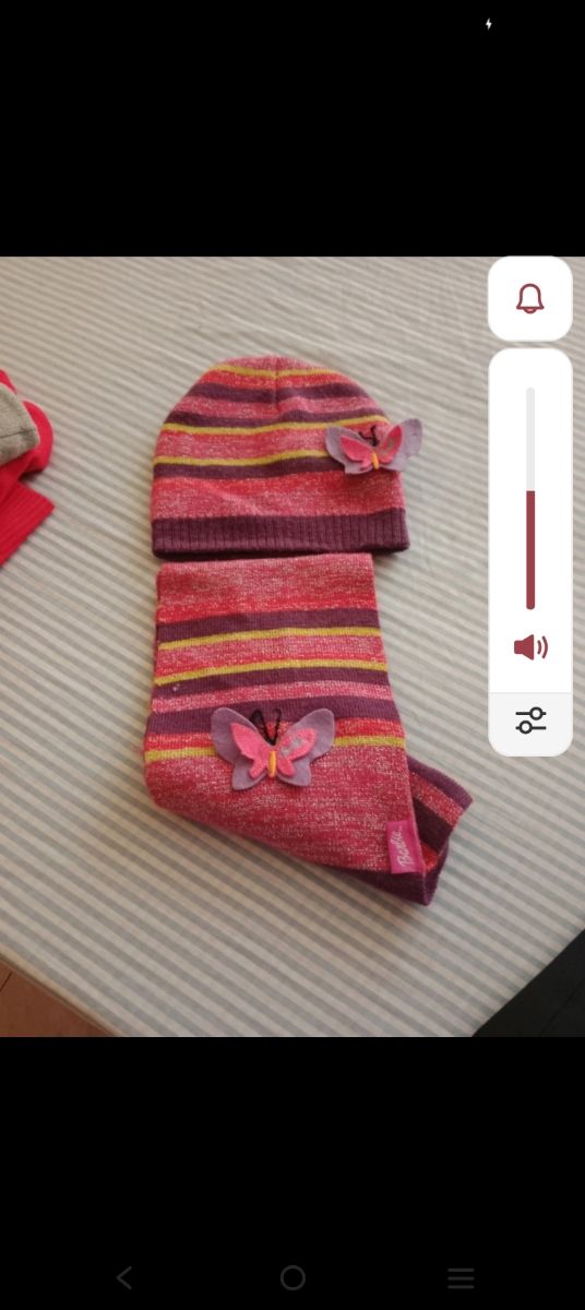 Gorro y bufanda Barbie a rayas