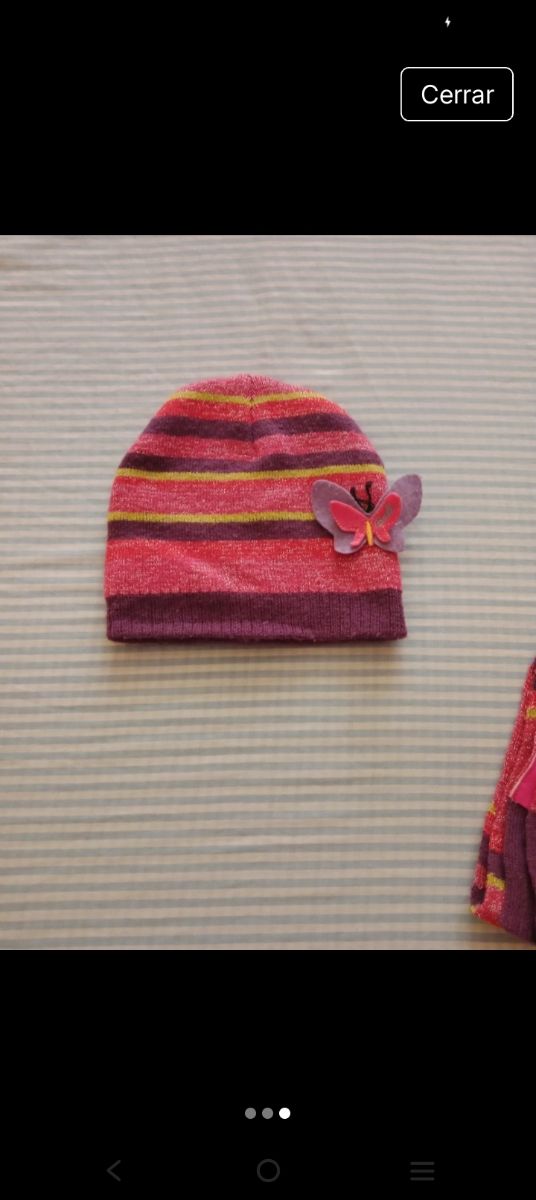 Gorro y bufanda Barbie a rayas