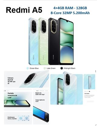 Xiaomi Redmi A5 128GB Nero/Blu/Verde