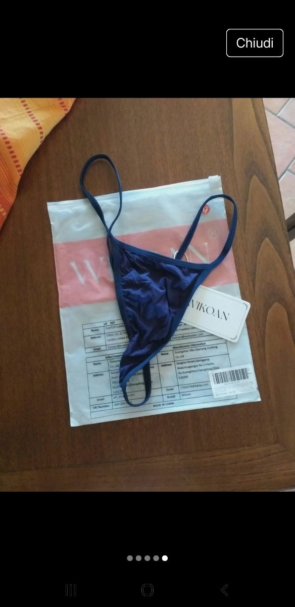 Slip Tanga Wikoan Blu Taglia M