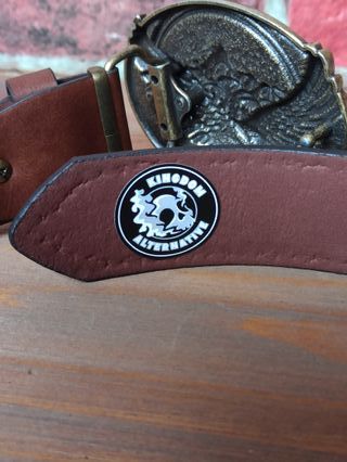 Cintura country rodeo marrone e oro