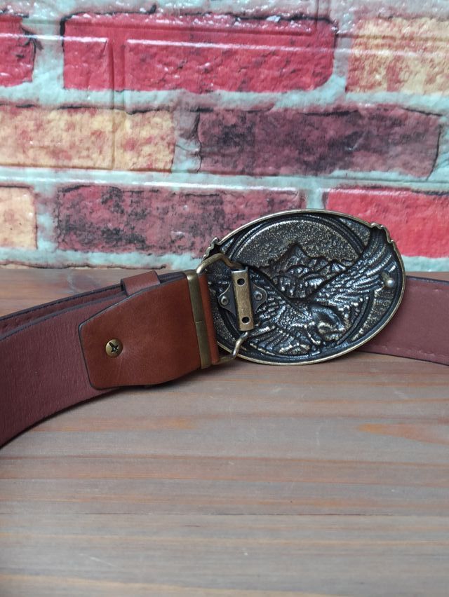 Cintura country rodeo marrone e oro