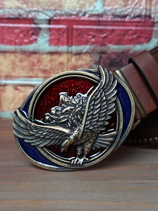 Cintura country rodeo marrone e oro