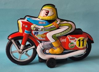 Grande bicicletta Roman Friction in latta LEGGI