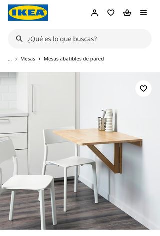 Mesa abatible Ikea plegable pared madera