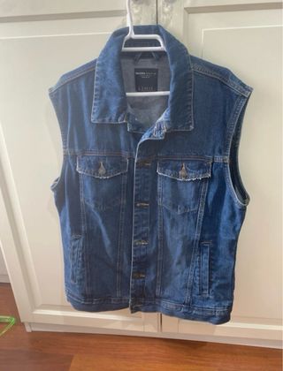 Chaleco Vaquero Hombre Bershka Azul