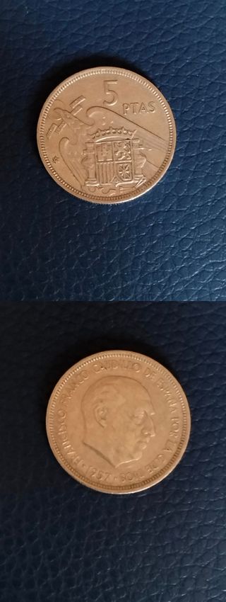 Moneda 5 Ptas 1957 Franco
