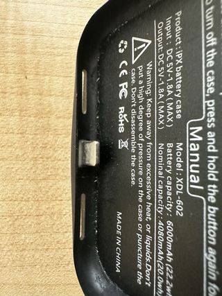 Cover Power Bank 6000mAh per iPhone X/XS