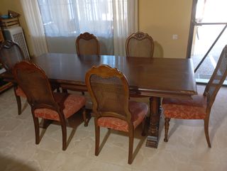 Mesa comedor vintage con 6 sillas