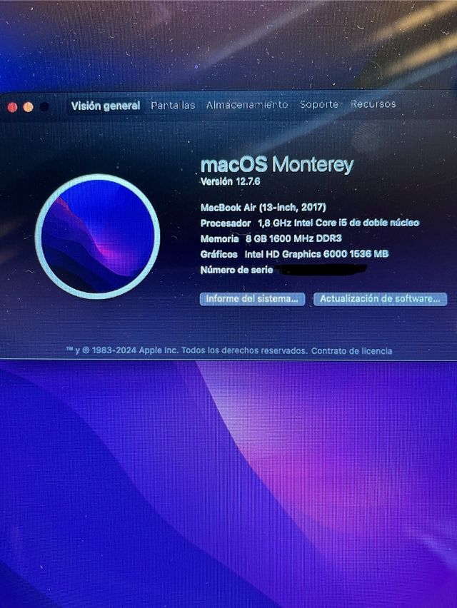 Portátil Macbook Air Plata D