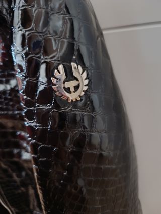 Abrigo Belstaff Negro Piel Cocodrilo