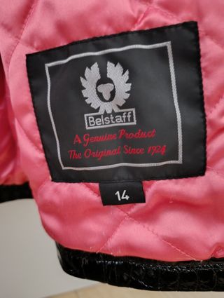 Abrigo Belstaff Negro Piel Cocodrilo