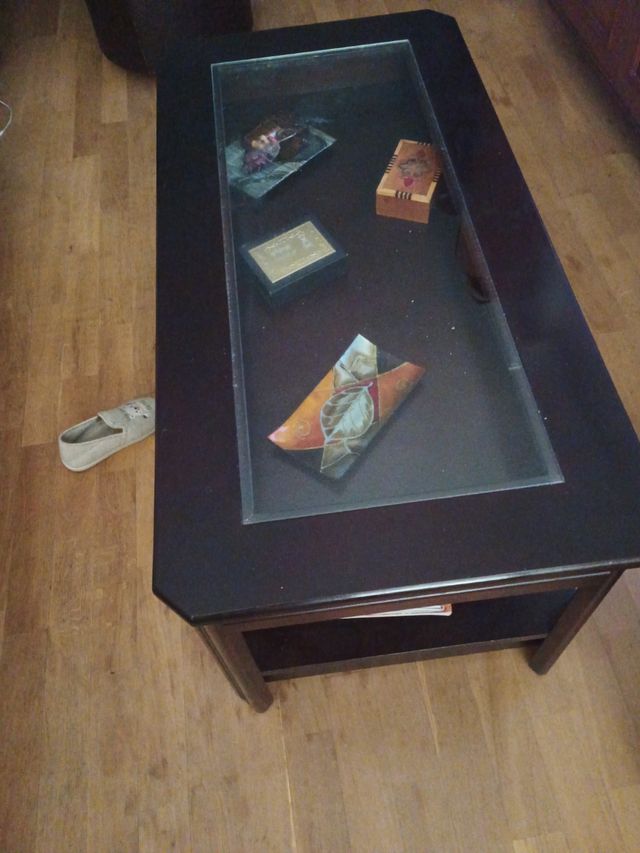 Mesa de centro madera y cristal