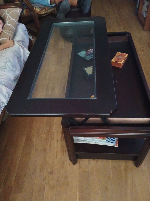 Mesa de centro madera y cristal