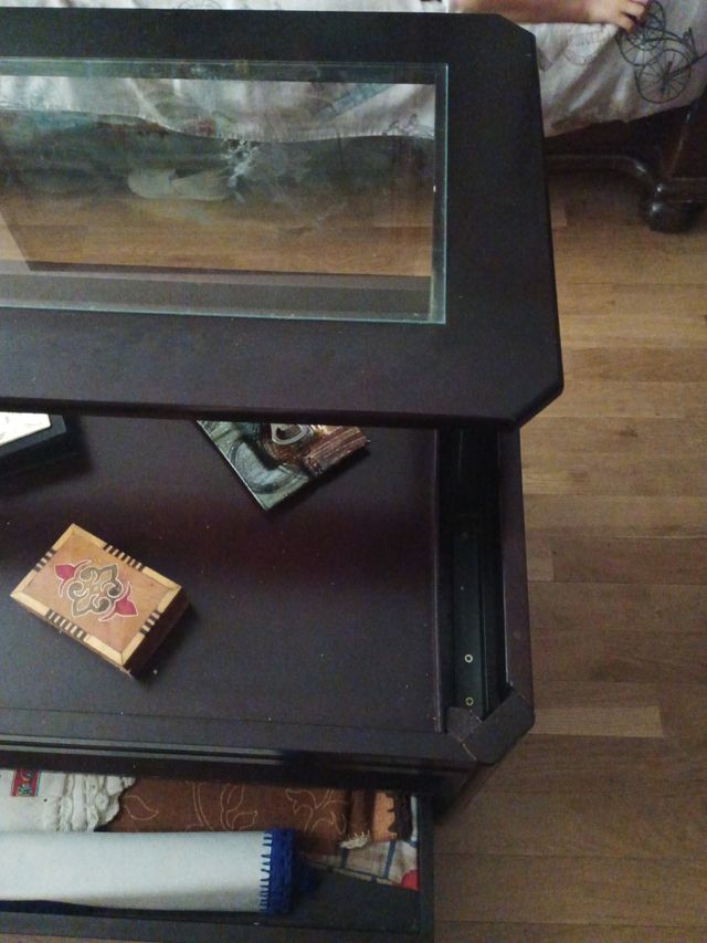 Mesa de centro madera y cristal