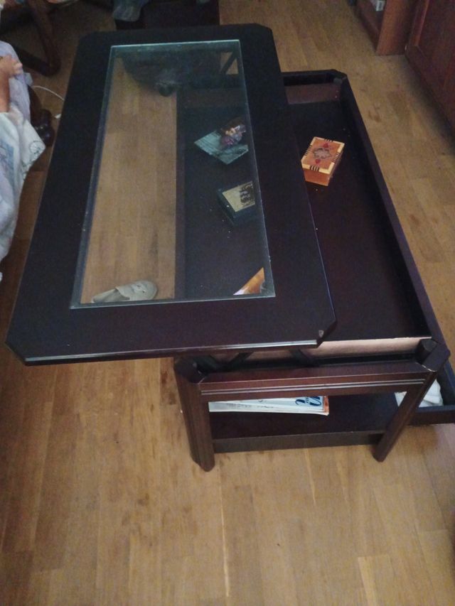 Mesa de centro madera y cristal