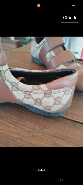 Mocassini Gucci Marroni Velcro