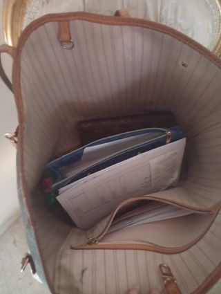 Borsa Louis Vuitton Neverfull marrone/rosa