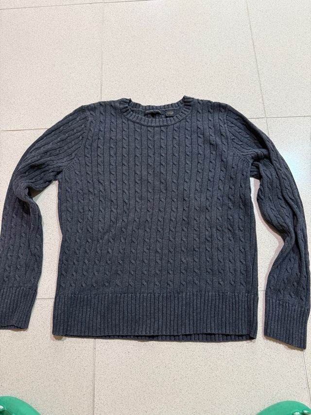 Maglione intrecciato grigio Jean Pierre