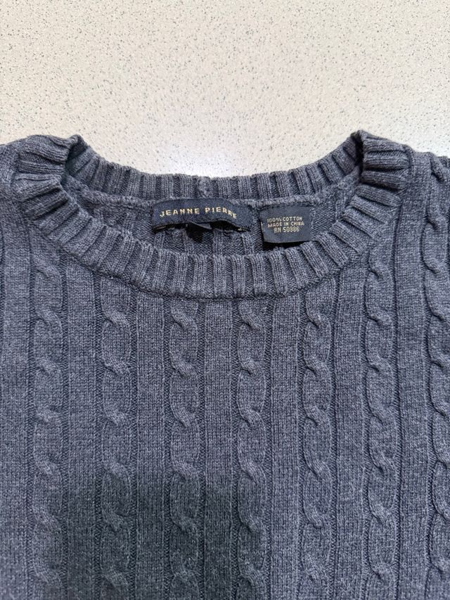 Maglione intrecciato grigio Jean Pierre